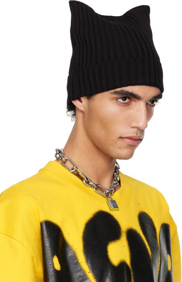 Mössa Acne Studios Acne Studios Ribbed Square Beanie Svart | C40396-, 3