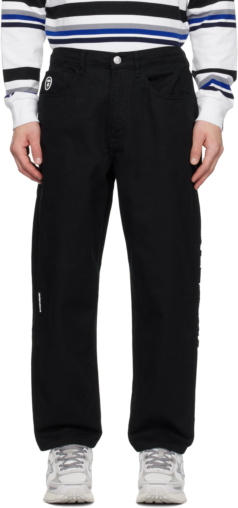Cargo byxor AAPE by A Bathing Ape AAPE by A Bathing Ape 'AAPE NOW' Jeans Svart | AAPJNMB623XXNBKX