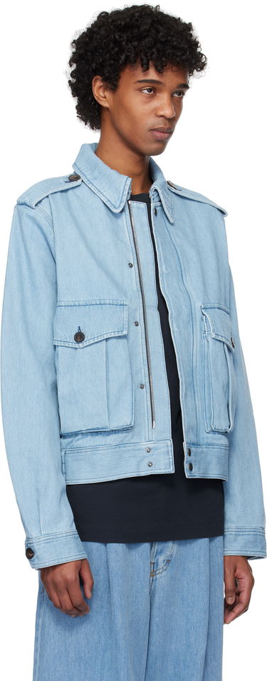 Bomberjacka Dries Van Noten Dries Van Noten Cropped Denim Jacket Blå | 251-020533-1562, 4
