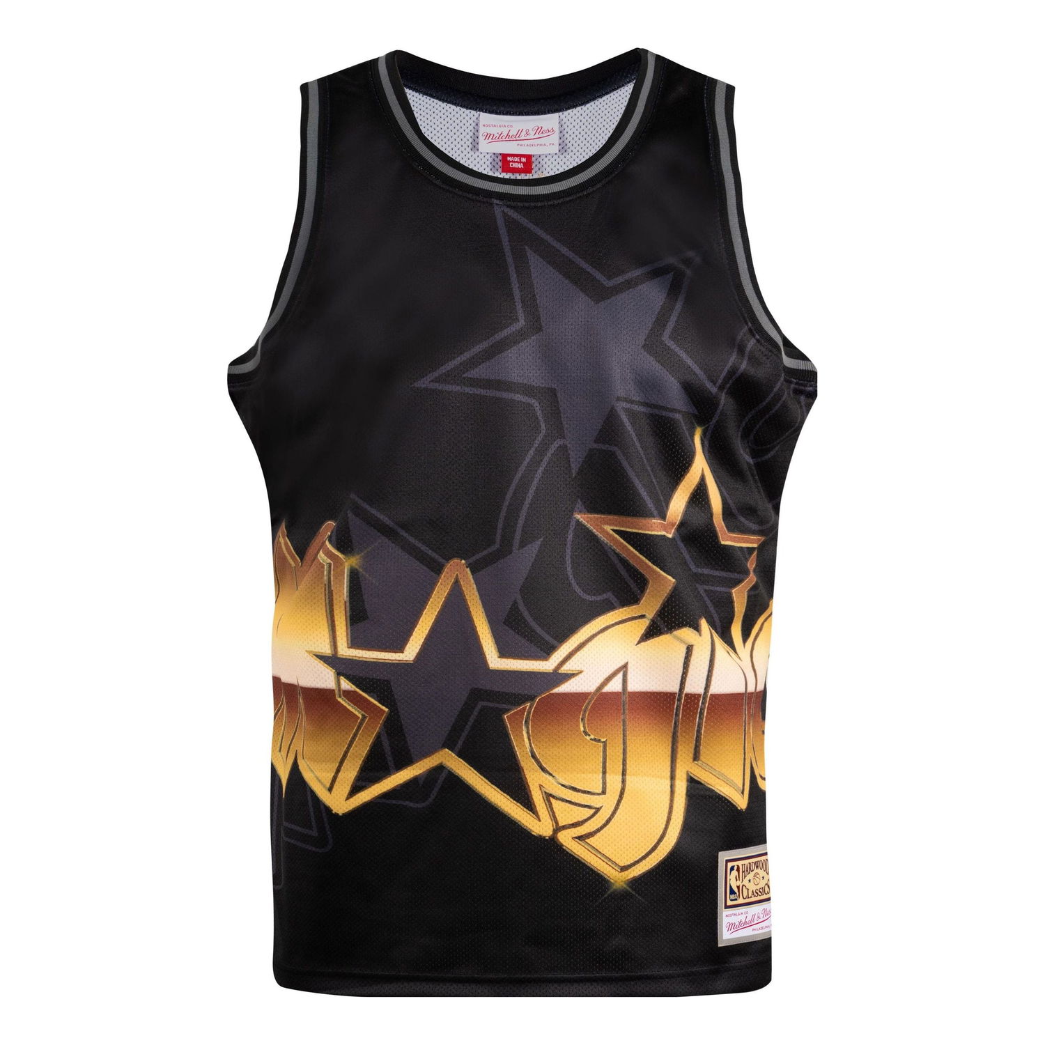 Linne Mitchell & Ness NBA Orlando Magic Big Face 4.0 Fashion Tank Svart | TMTK1258-OMAYYPPPBLCK, 0