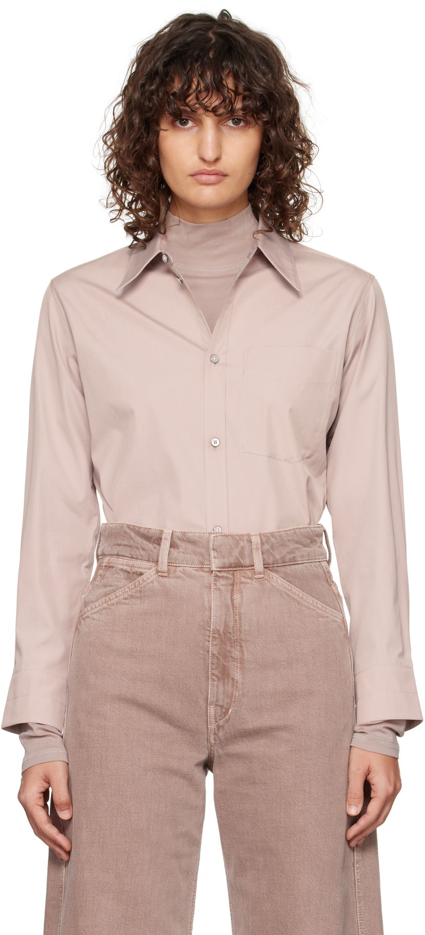 Skjorta LEMAIRE LEMAIRE Fitted Shirt Rosa | SH1130 LF839