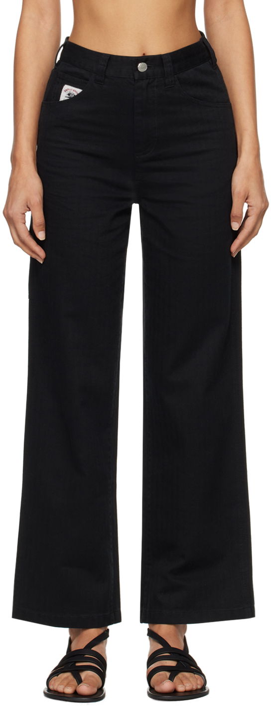 Byxor Bode Knolly Brook Trousers Svart | MRF24BT035