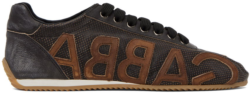 Sneakers och skor Dolce & Gabbana Brown Perforated Sneakers Brun | CS1947AJ621, 0