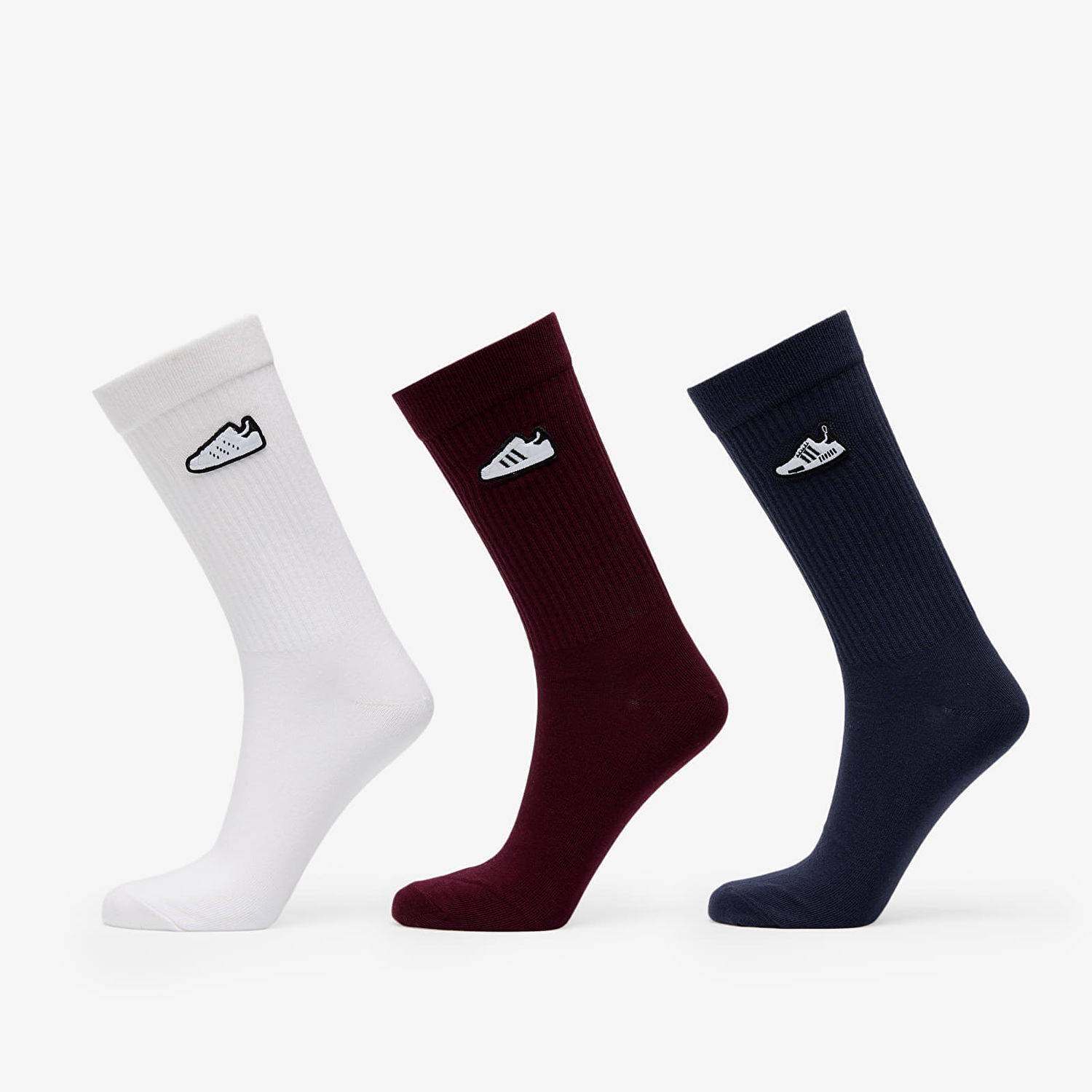 Strumpor adidas Originals Crew Socks 3-Pack Maroon/ White/ Shadow Navy Flerfärgad | IT1526, 0