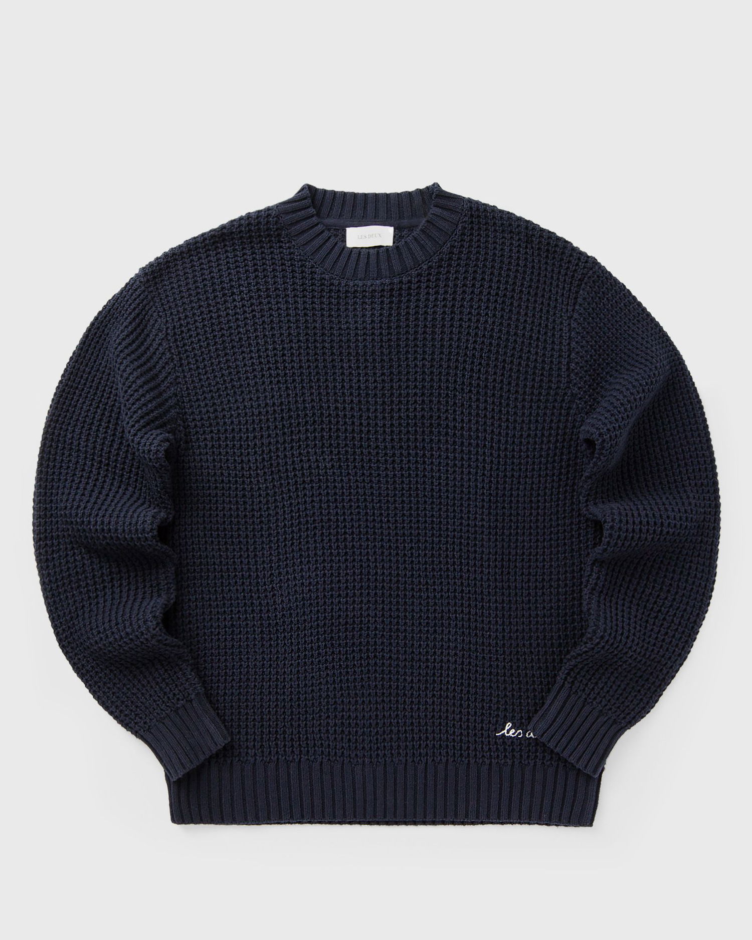 Sweater Les Deux Waffle Crewneck Knit Mörkblå | 1000570-460, 0