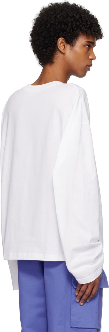 T-shirt Marni Marni Logo Patch Long Sleeve T-Shirt Vit | HUMU0325X1 UTC446, 2