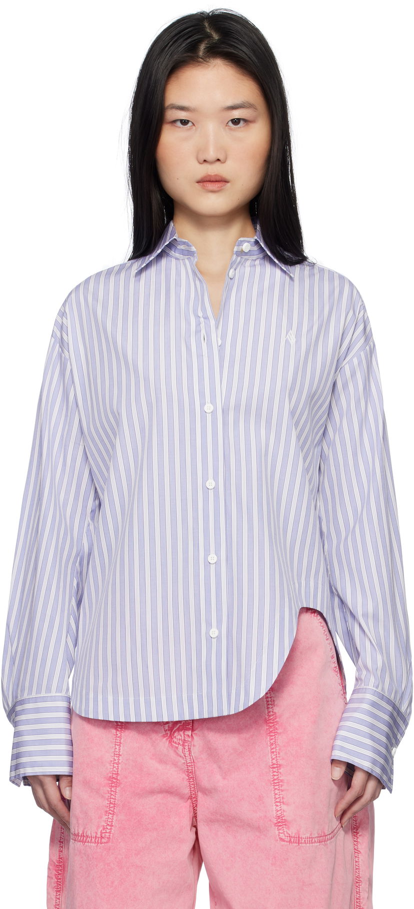 Skjorta The Attico Attico Eliza Striped Shirt Purpur | 250WCH00014 CCC051AA