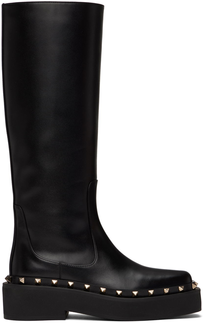Sneakers och skor Valentino Valentino Garavani Rockstud M-Way Knee-High Boots Svart | 3W2S0HD8RPX