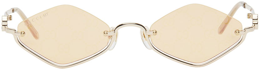 Solglasögon Gucci Gold Geometric Sunglasses Metallisk | GG1604S-004