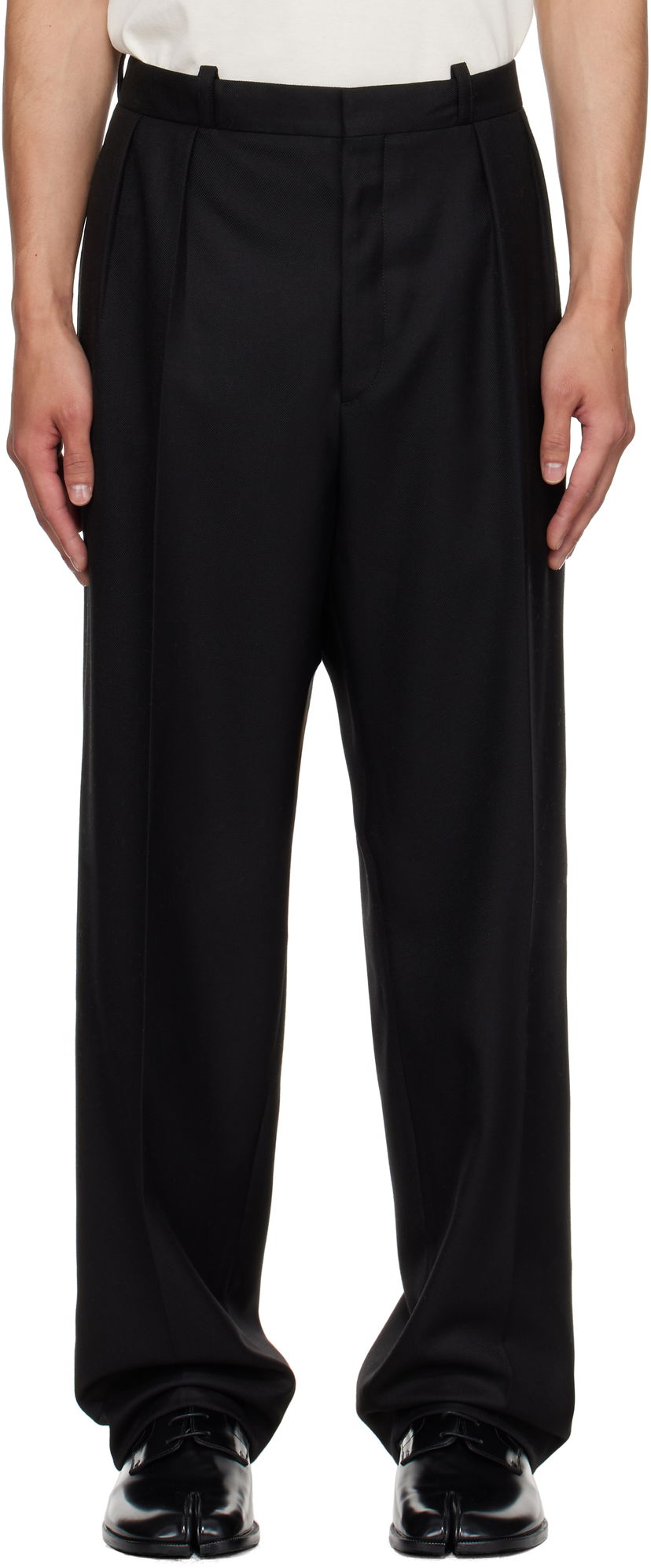 Byxor Maison Margiela Maison Margiela Virgin Wool Trousers Svart | S50KA0687 M35504