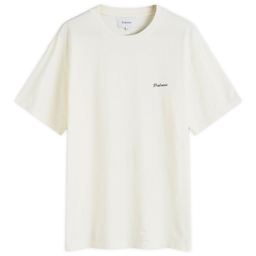 T-shirt Palmes Dyed Chest Logo T-Shirt Vit | P10-0026-036