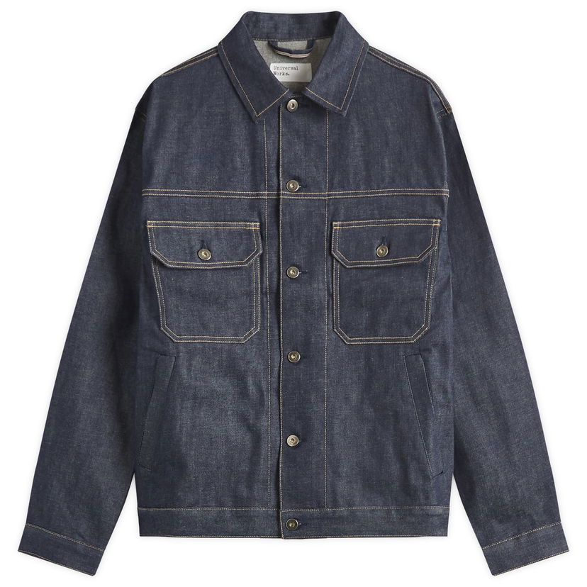 Jacka Universal Works Universal Works Trucker Denim Jacket, Size Medium Blå | 109-IND