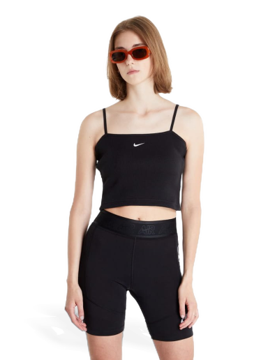 Linne Nike Ribbed Cropp Top W Svart | DM6737-010