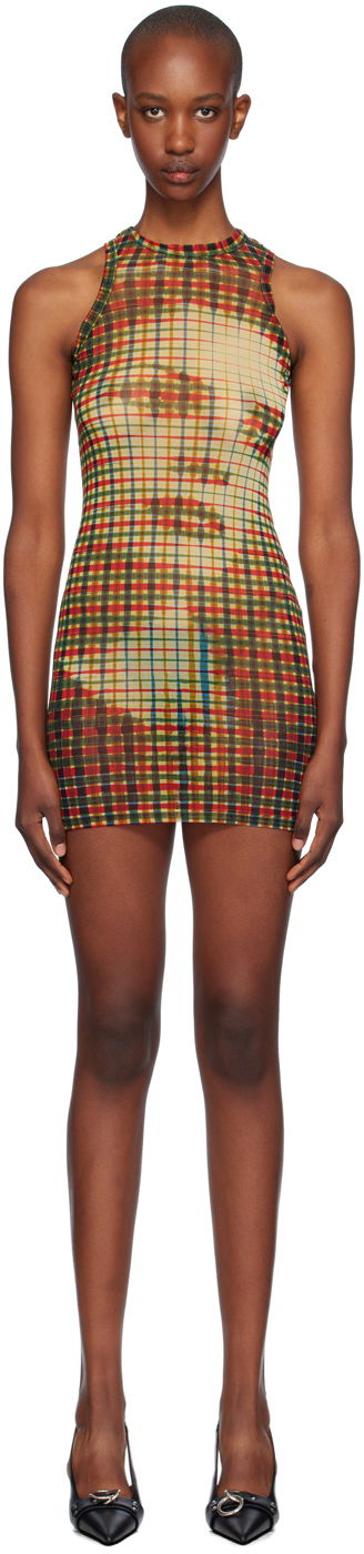 Klä Jean Paul Gaultier Jean Paul Gaultier Tartan Face Print Mini Dress Flerfärgad | 24/31-F-RO273-T563-95105030