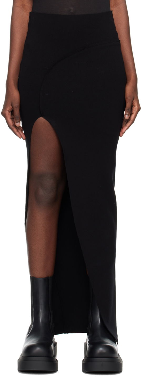 Kjol Rick Owens Asymmetric Maxi Skirt Svart | RP02C1696 KST