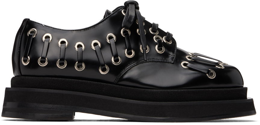 Klä Simone Rocha Simone Rocha Heart Toe Platform Grommet Brogues Svart | LOF2 0740, 0