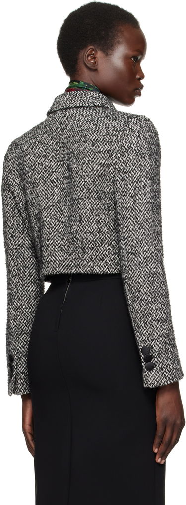 Rockar Dolce & Gabbana Dolce&Gabbana Short Micro-Tweed Jacket Svart | F26K6T GDCNC, 2