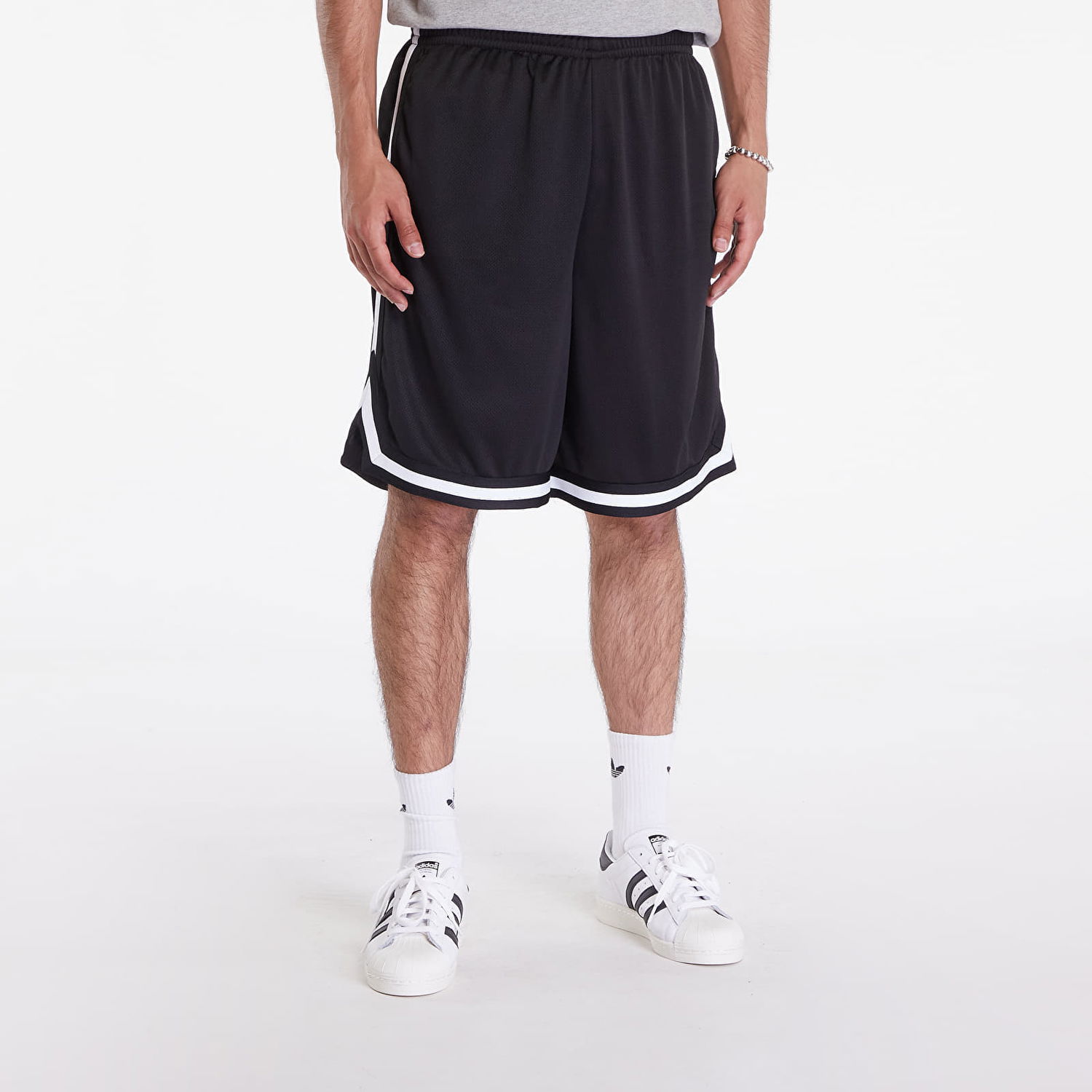 Shorts Urban Classics Stripes Mesh Shorts Black/ Black/ White Svart | TB243-00052, 0