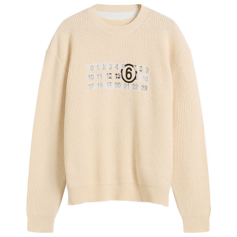 Sweater Maison Margiela Maison Margiela Logo Knit Sweater, Size Large Beige | SH2HL0022-M13124-102