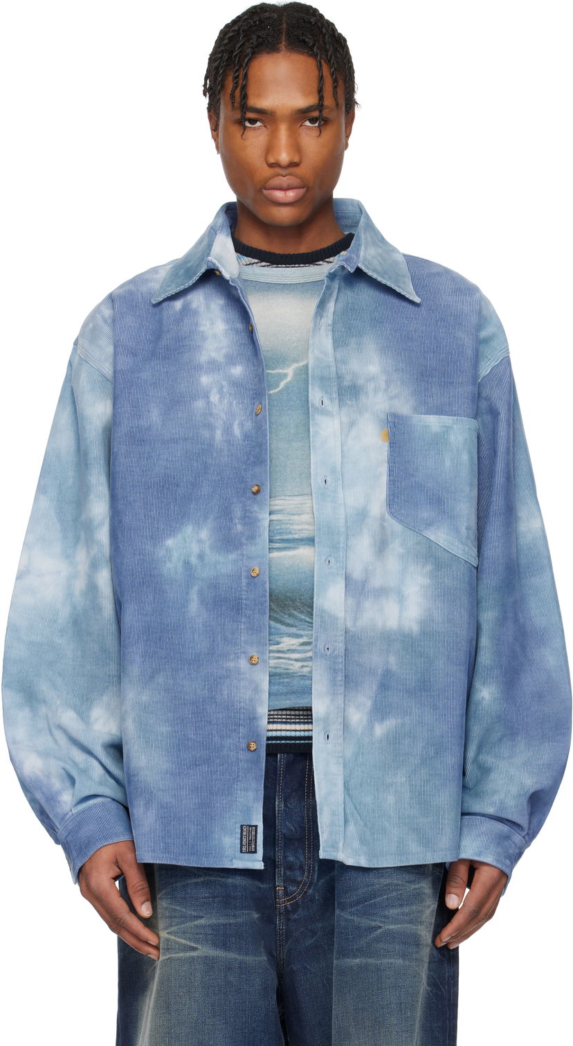 Skjorta ERL ERL Tie-Dye Corduroy Overshirt Blå | ERL10B007