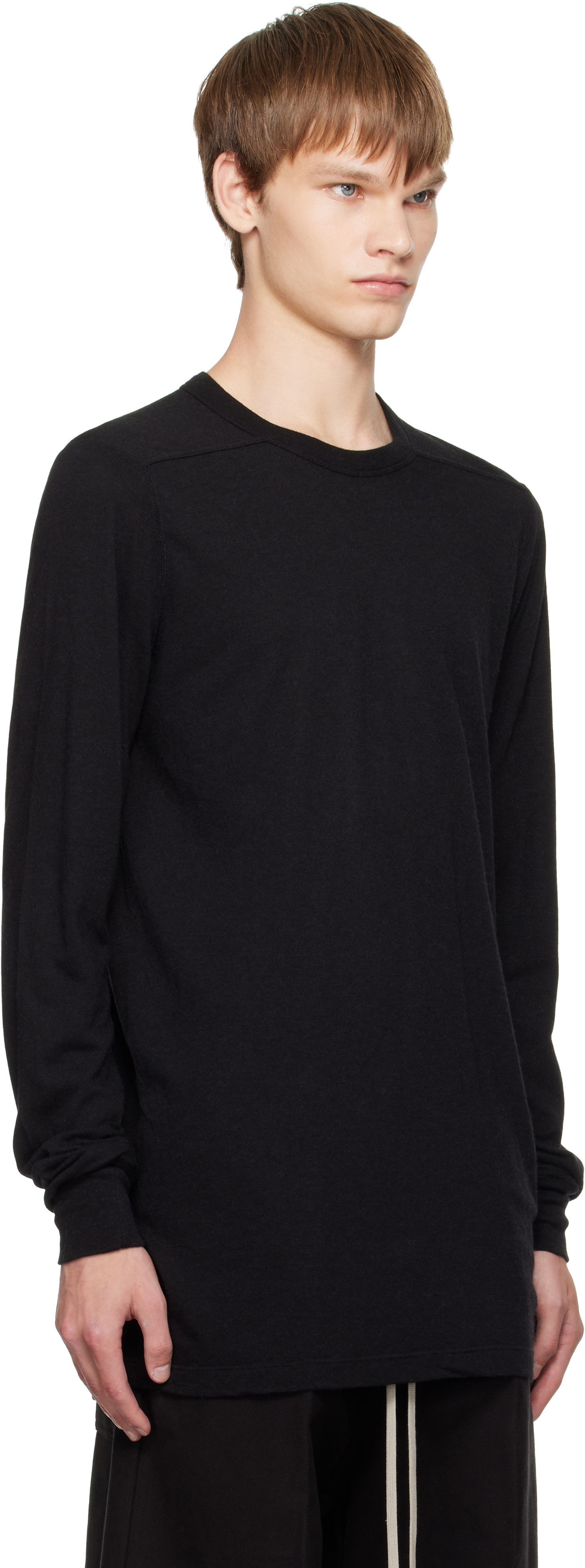 T-shirt Rick Owens Rick Owens Concordians Level Long Sleeve T-Shirt Svart | RU02E1266 JR, 1