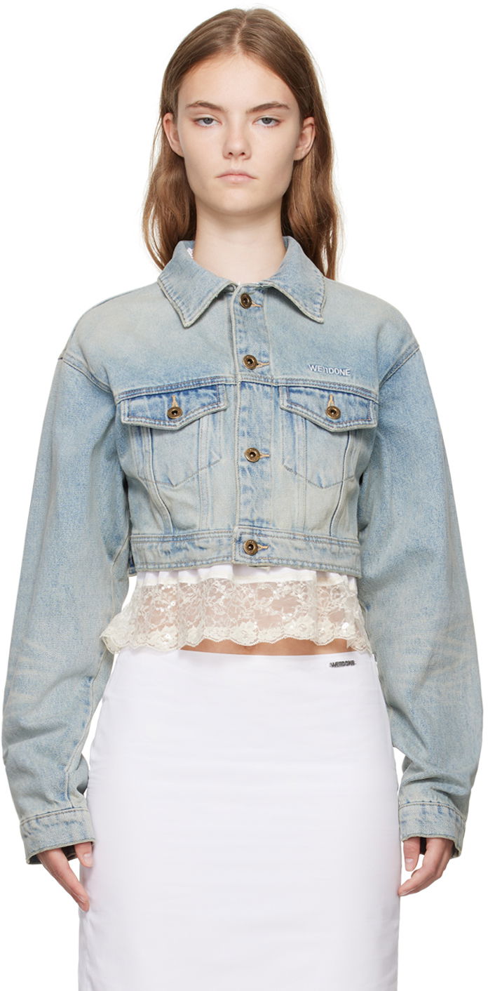 Jacka We11done Cropped Denim Jacket Blå | WD-DJ2-24-337-W-SK
