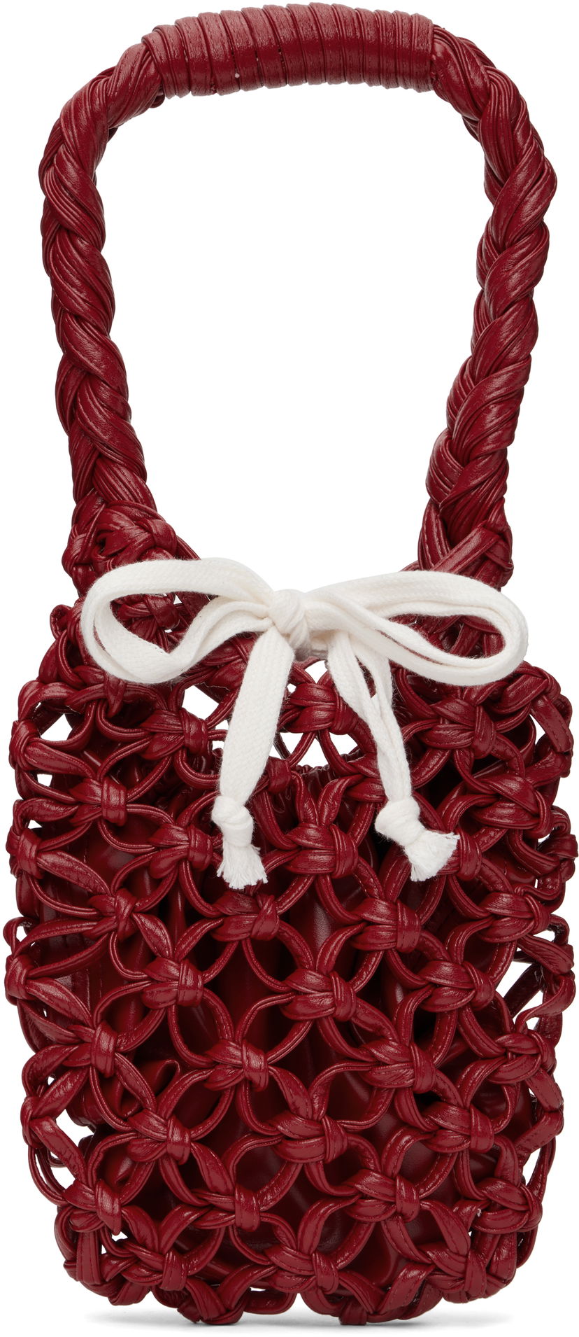 Handväska Comme des Garçons Comme des Garçons Braided Knotted Synthetic Leather Tote Röd | RO-K203-051-2