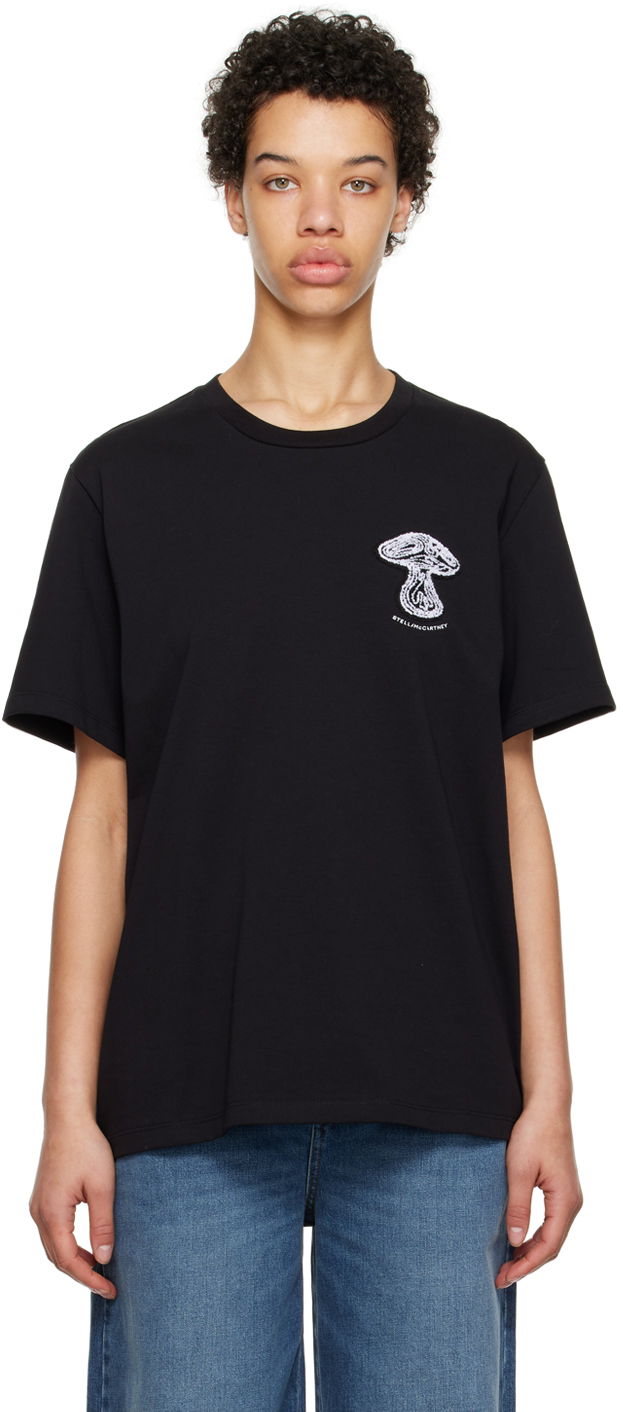 T-shirt Stella McCartney Stella McCartney Patch T-Shirt Svart | 6J01583SPY00