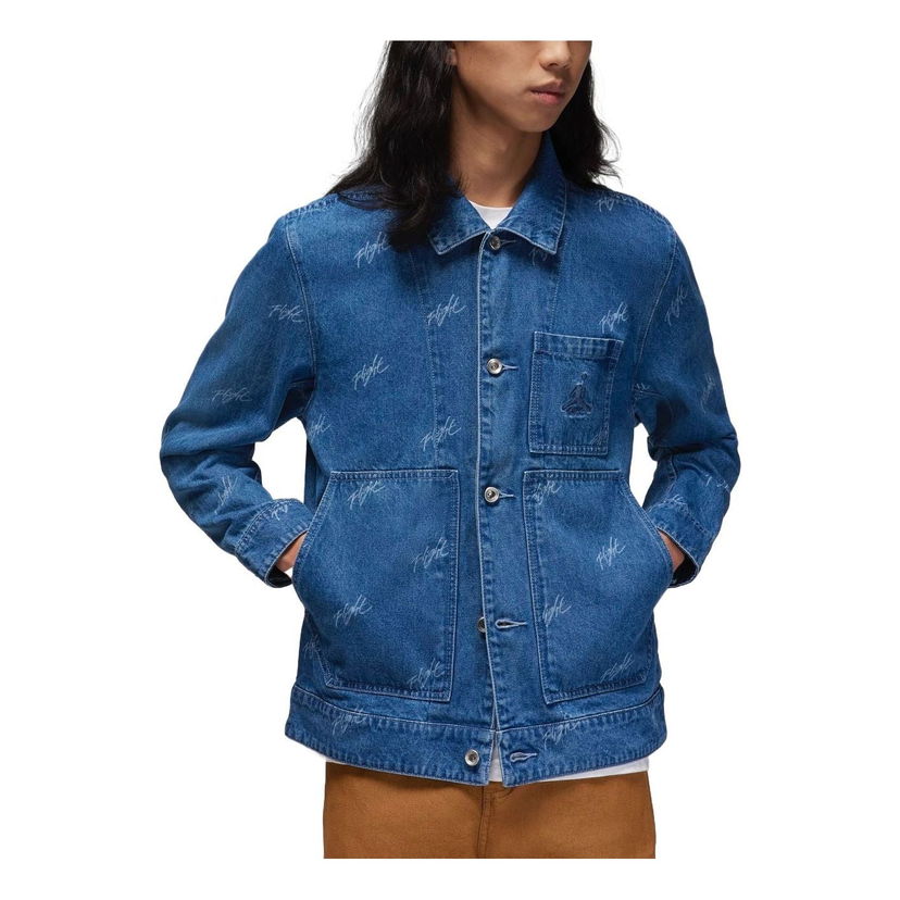 Jacka Jordan Flight Heritage Denim Jacket Blå | FN4650-436