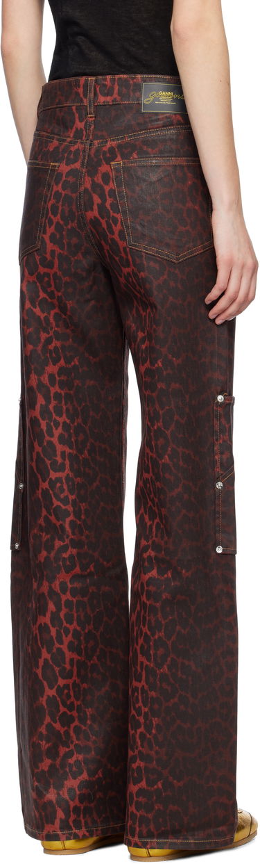 Cargo byxor GANNI Ganni Andi Foil Cargo Jeans Röd | J1680, 2