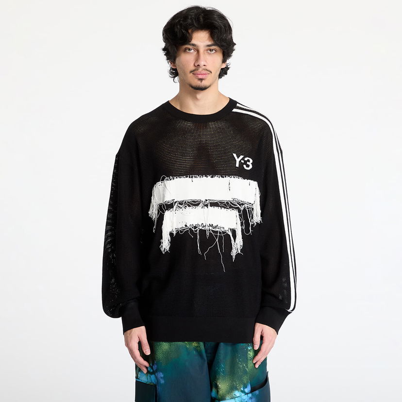 Sweater Y-3 Y-3 Graphic Knit Crew Sweatshirt Svart | JN4873