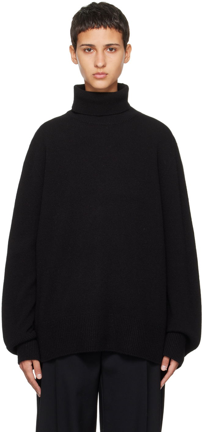 Sweater The Row Stepny Oversized Turtleneck Sweater Svart | 5583-Y184