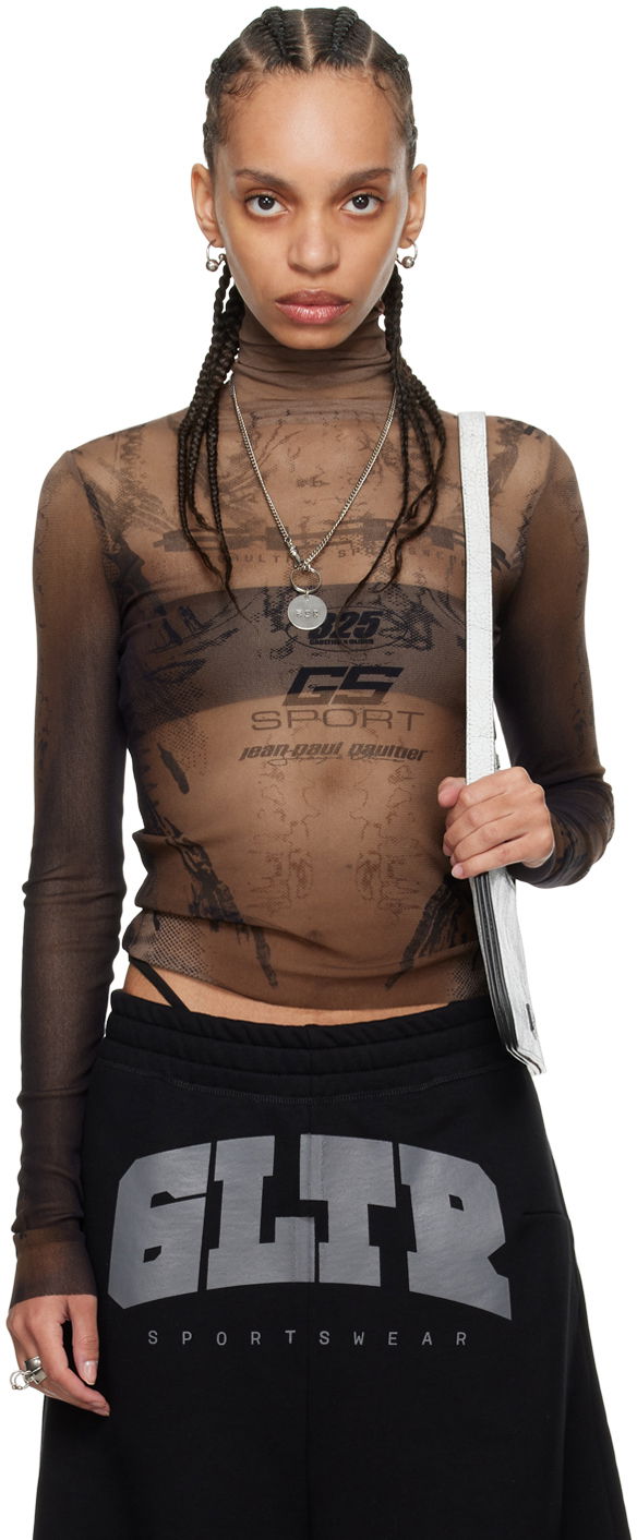Träningsbyxor Jean Paul Gaultier Jean Paul Gaultier Shayne Oliver Edition 'GS Sport' Turtleneck Top Svart | 24/27-U-TO188-T550-6700