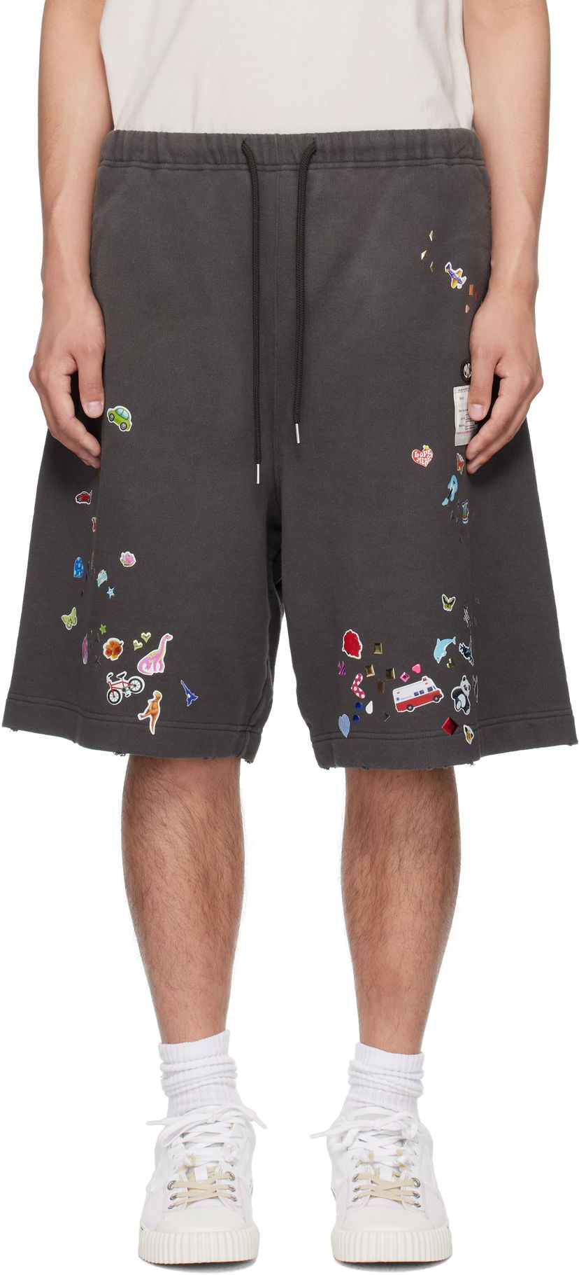Shorts Maison MIHARA YASUHIRO MIHARA YASUHIRO Sticker Graphic Shorts Grå | A14SP553