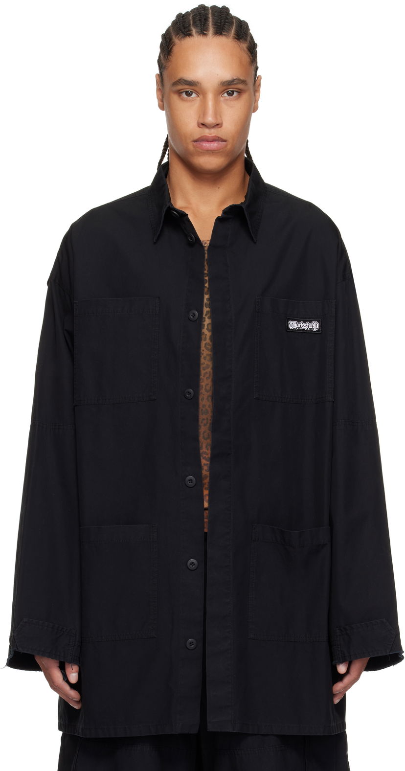Skjorta 032C 032c Intermission Cargo Overshirt Svart | S25-URW-1402-000