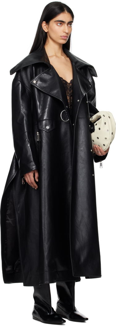 Trenchcoat Nanushka Nanushka Teca Regenerated Leather Trench Coat Svart | NW25RSOW14099, 1