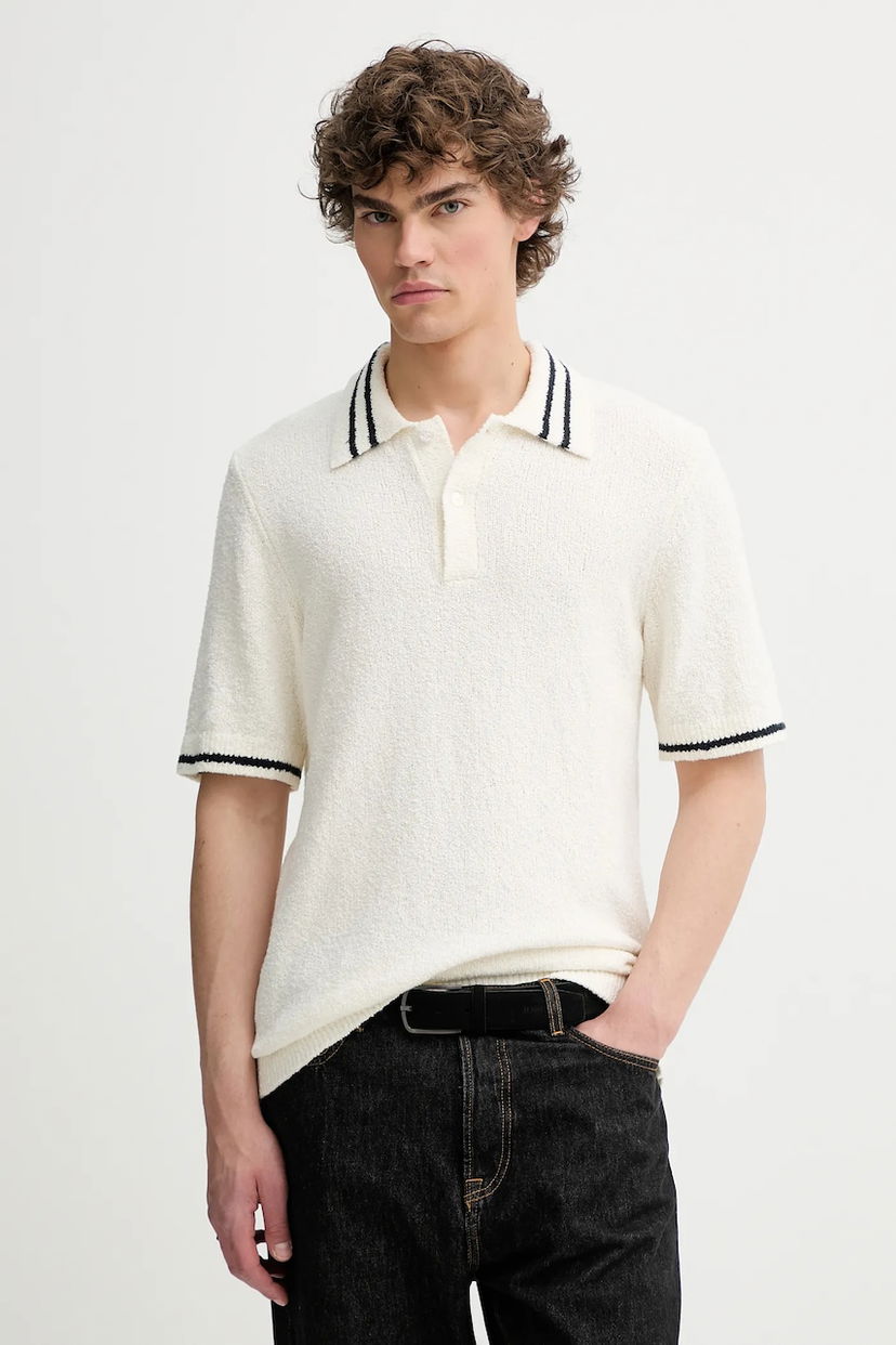 Polotröja Samsoe Samsoe Short-sleeved Knit Polo shirt SAPEDRO Vit | M25200017