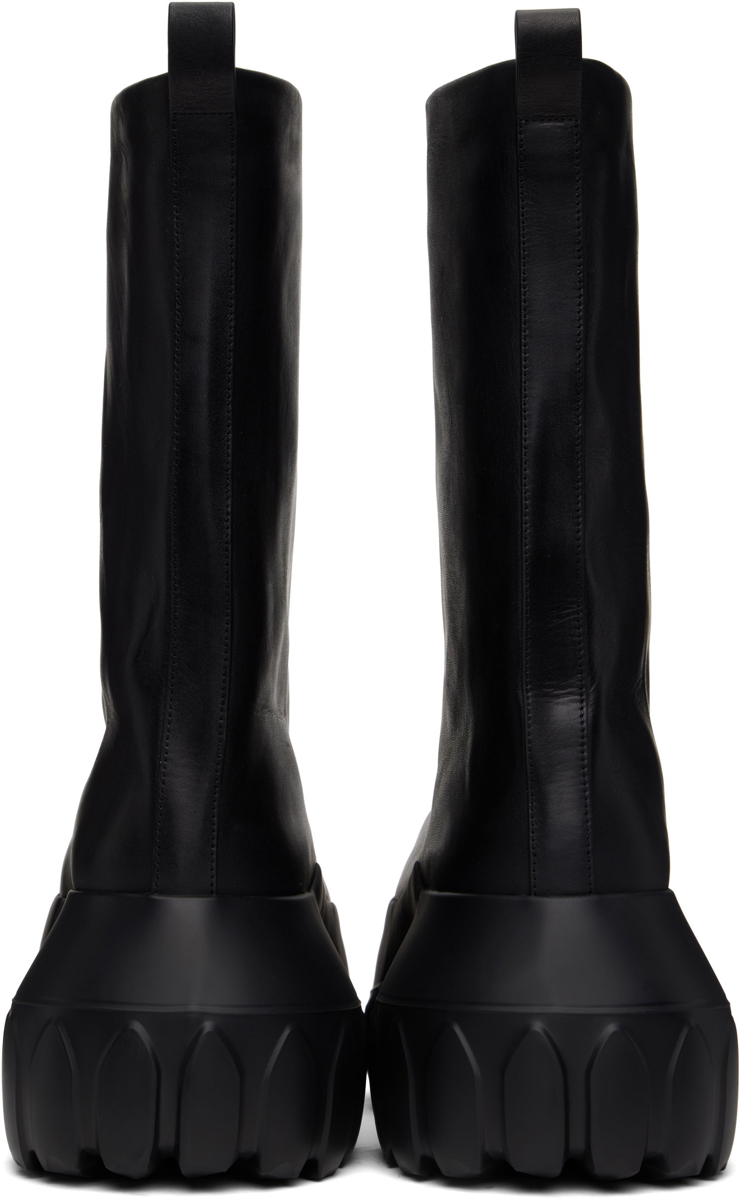 Kläder Rick Owens Rick Owens Hollywood Flared Mega Tractor Boots Svart | RU01E5864 LOO, 1
