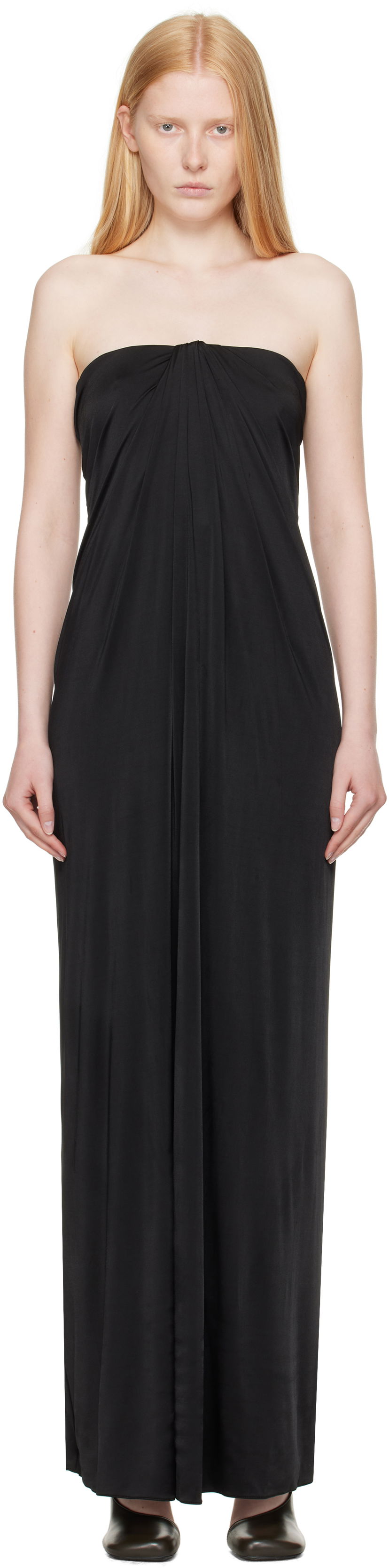 Klä FERRAGAMO Ferragamo Sleeveless Gathered Maxi Dress Svart | 780649