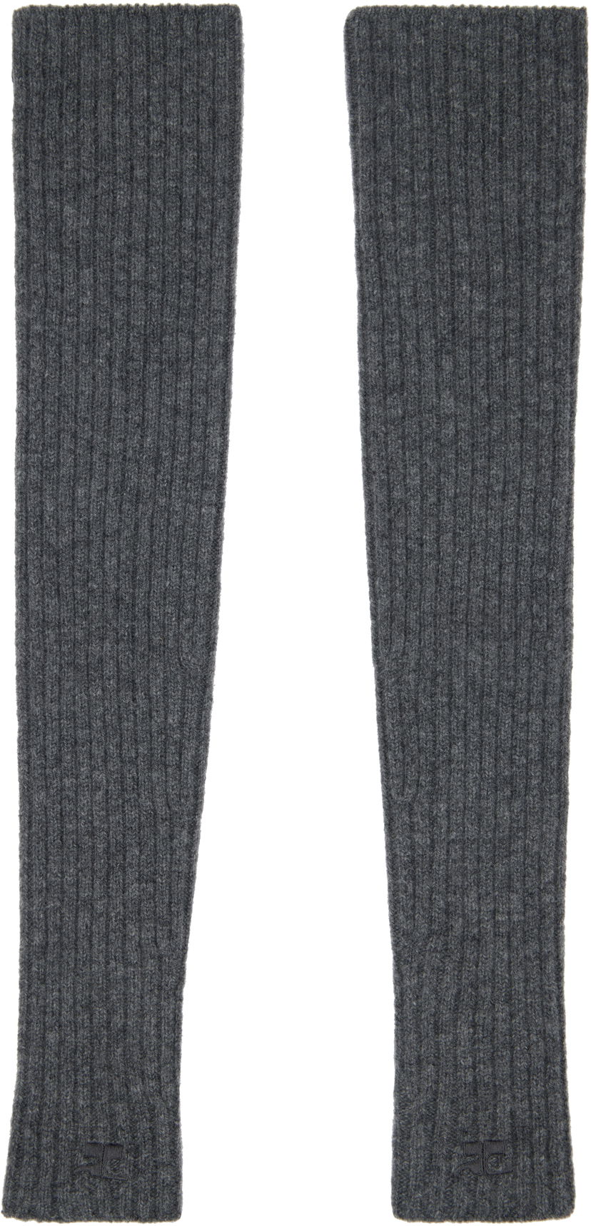 Handskar Courrèges Courrèges Ribbed Wool Arm Warmers Grå | 324MGT021FI0062