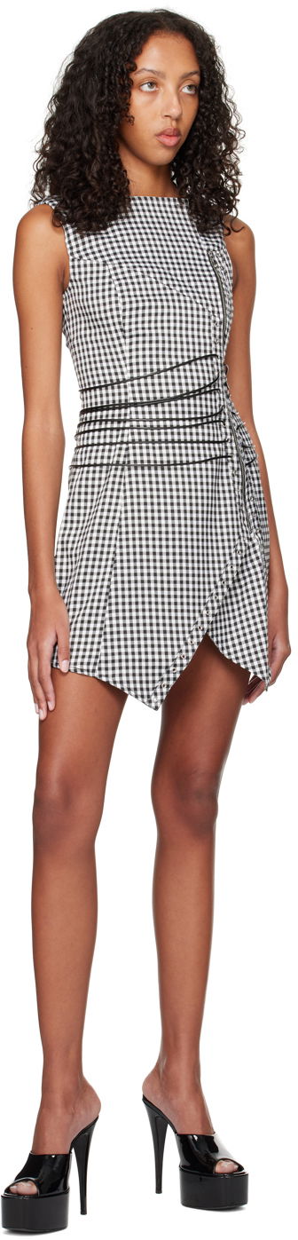 Klä Miaou Miaou Work Capsule Celestial Gingham Mini Dress Svart | 5024GINOND, 3