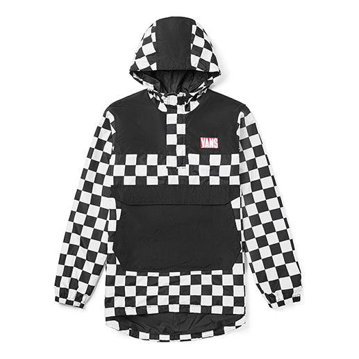Vindjacka Vans Checkered Print Hooded Windbreaker Svart | VN0A4MLFJ0Z