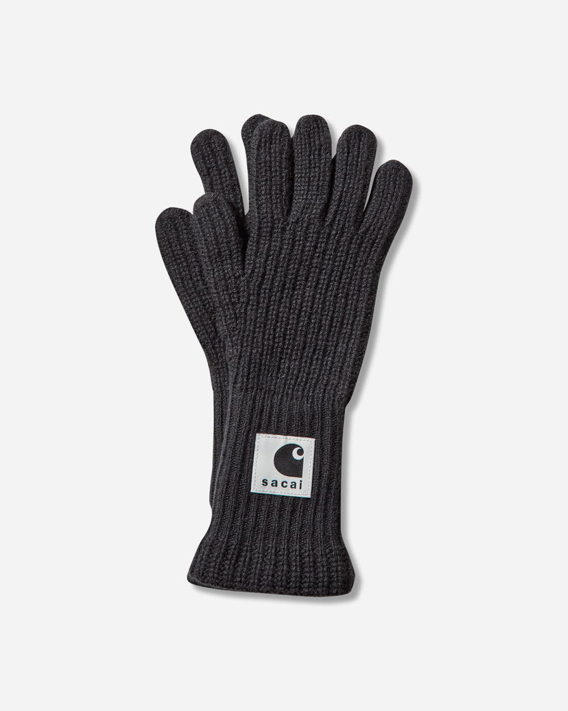Handskar sacai sacai Wool Knit Gloves Svart | 25-00999S 001