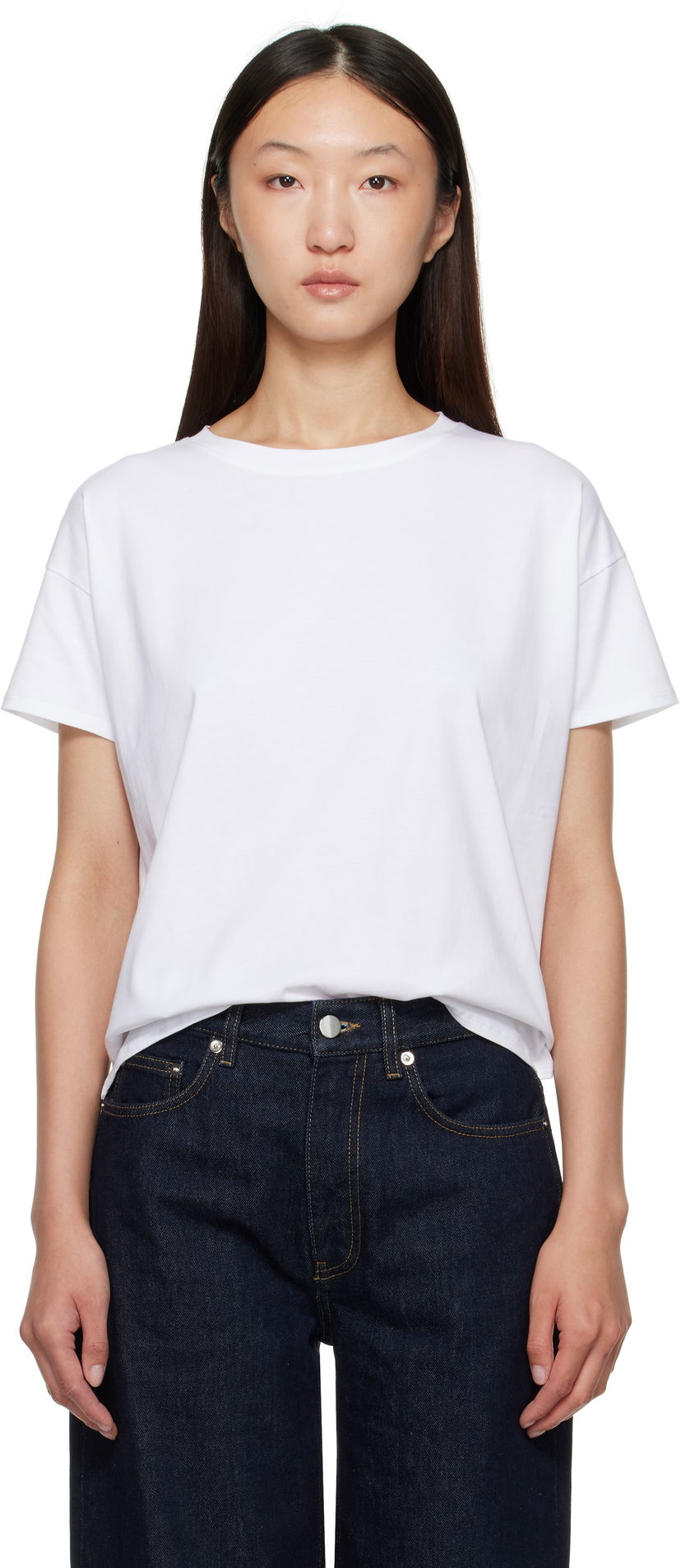 T-shirt Loulou de Saison Loulou de Saison Basiluzzo Short Sleeve T-Shirt Vit | BASILUZZO LDS