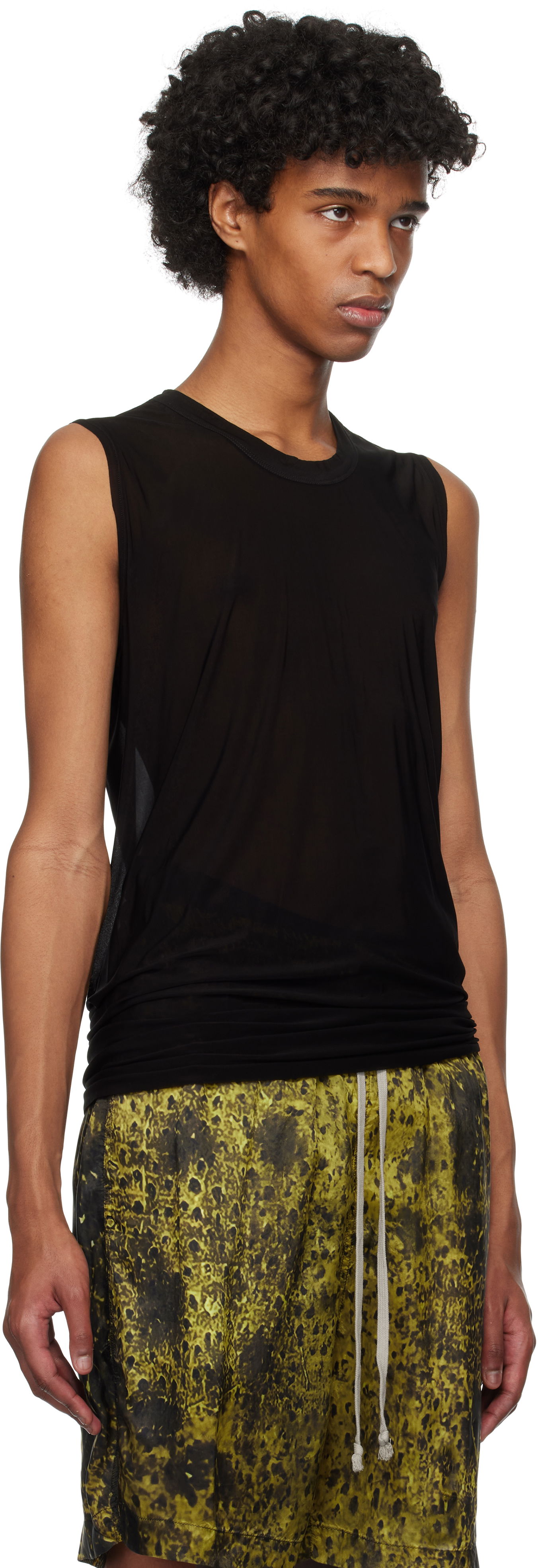 Linne Rick Owens Rick Owens Hollywood Basic SL Tank Top Svart | RU01E5151 BZ, 1