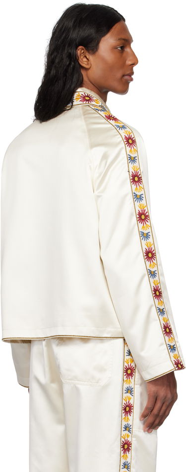 Bomberjacka Bode Bode Embroidered Satin Jacket Vit | MRS25OW014, 2