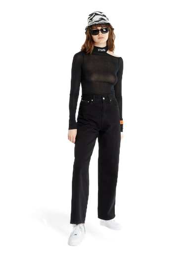 T-shirt HERON PRESTON Cut Shoulder Mockneck Ctnmb Svart | HWAB023S22JER0011001