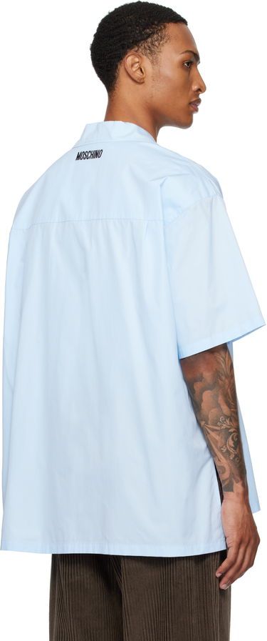 Skjorta Moschino Moschino Poplin House Appliqué Shirt Blå | 252ZZ020752351293, 2