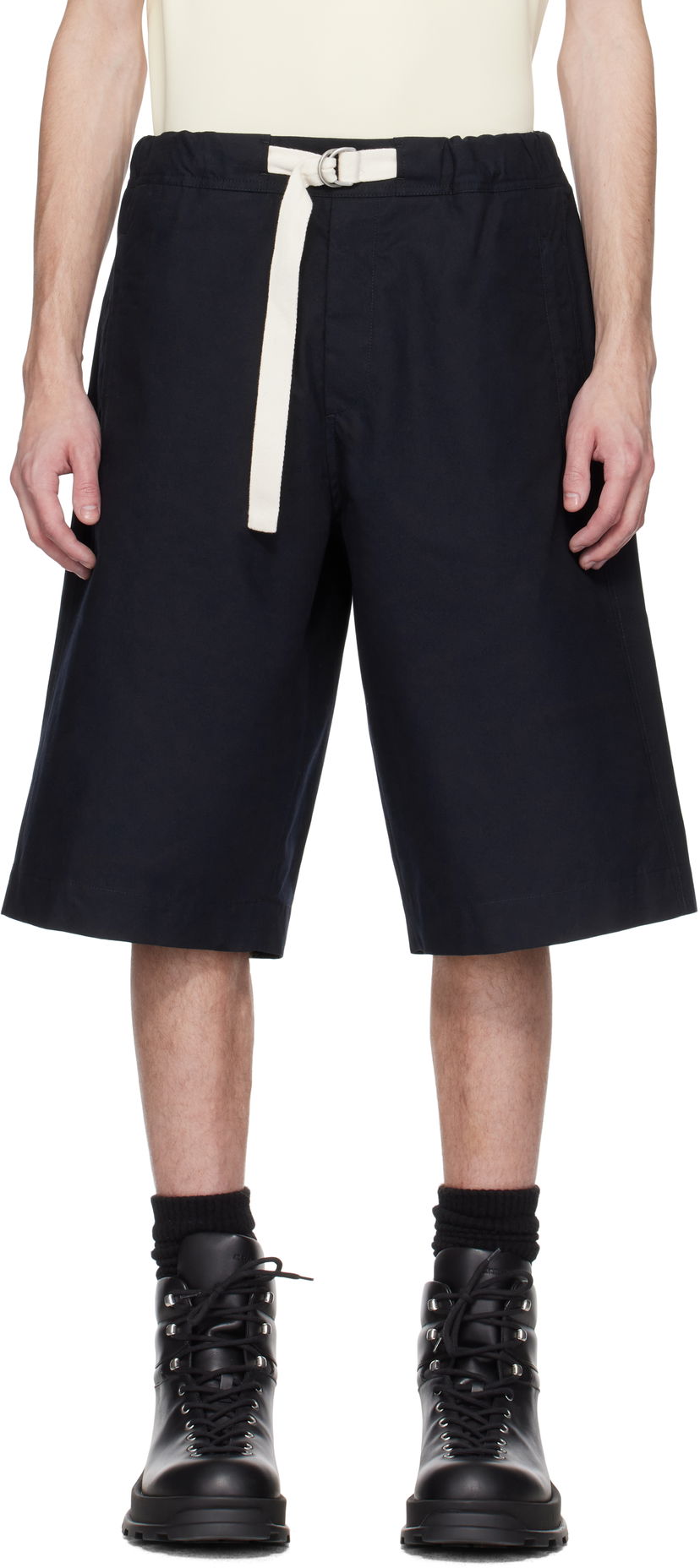Shorts Jil Sander Jil Sander Organic Cotton Bermuda Shorts Svart | J47KA0263_J45296