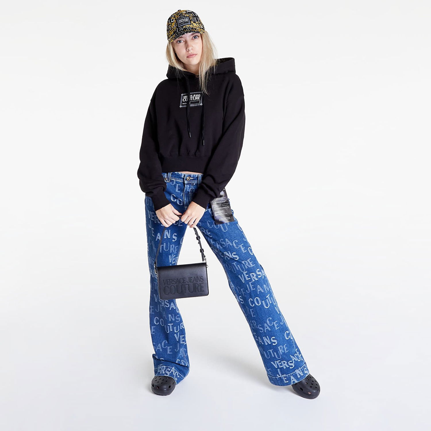Sweatshirt Versace Piece Label Sweatshirt Svart | 73HAIT03CF01O899, 1
